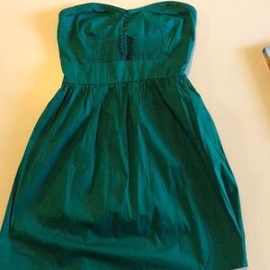 Emerald green strapless dress